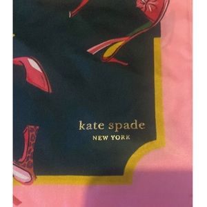 KATE SPADE Shoe Print Silk Square Fashion Scarf.. Sz:20.5”x 20.5”w